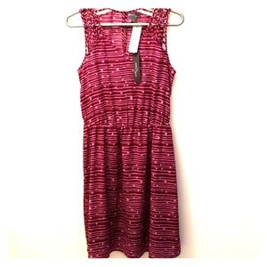Market & Spruce: Purple Gala Lattice Detail Dress